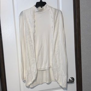 Ivory Lace Twin Sweater Set